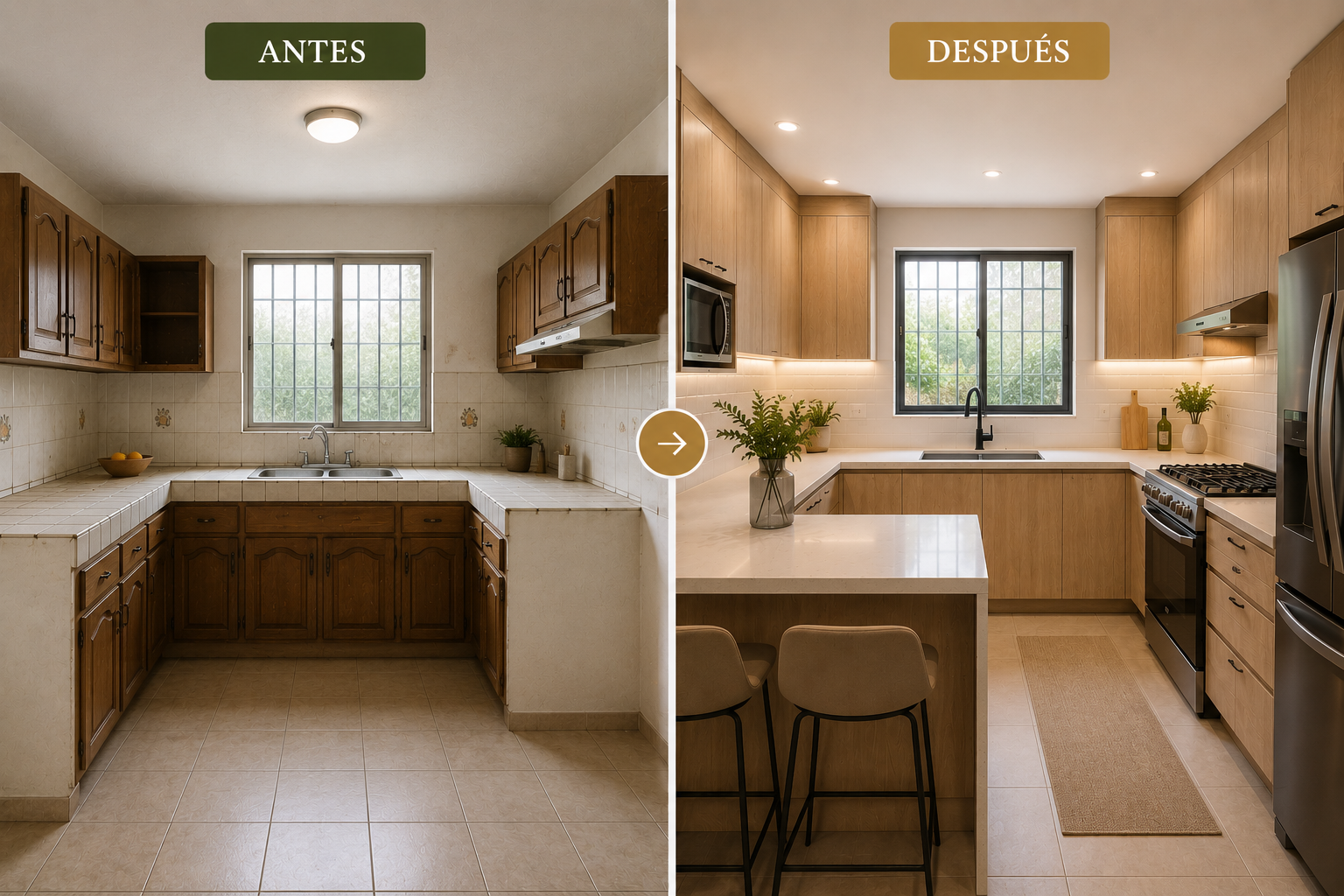 Ejemplo ilustrativo de renovación de cocina